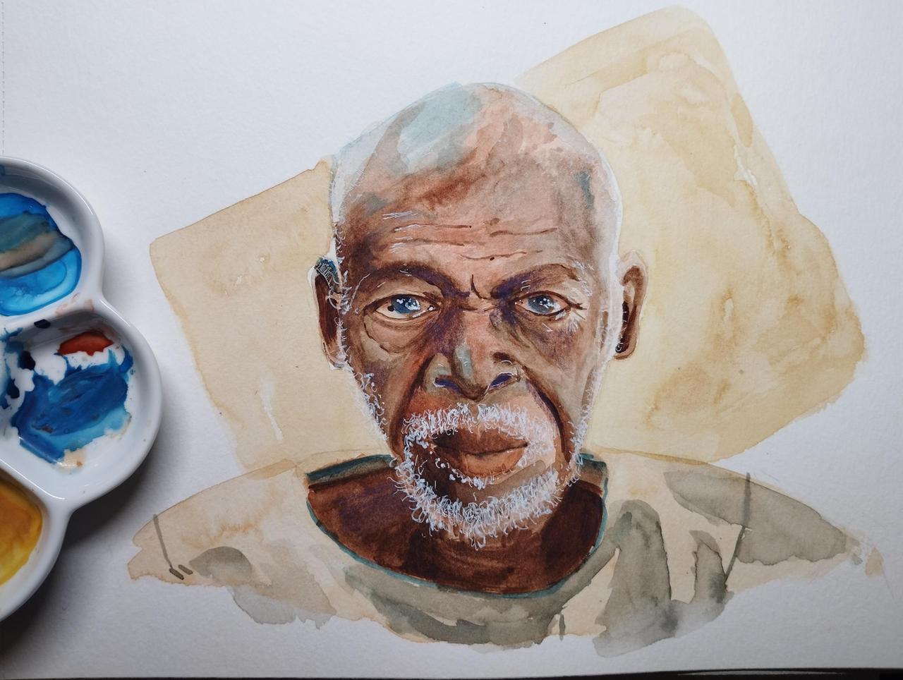 Protrait study with watercolor