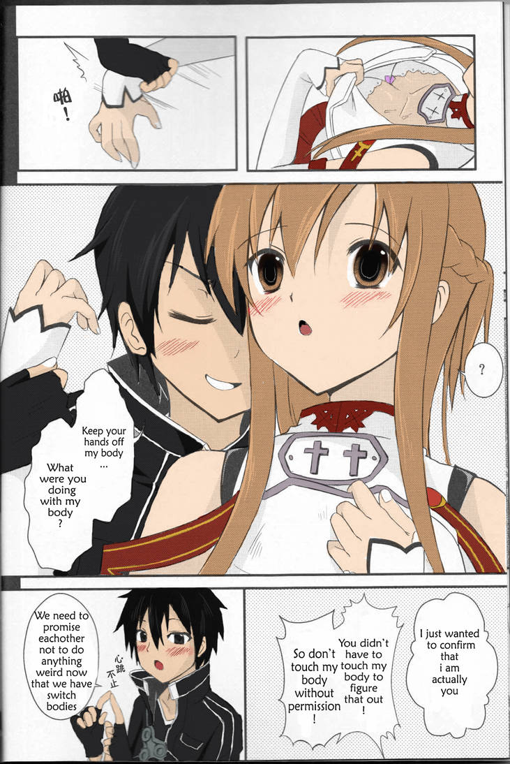 SAO Body Swap Page 4 (Translated and Coloured) by SkinSuitLover123 on  DeviantArt
