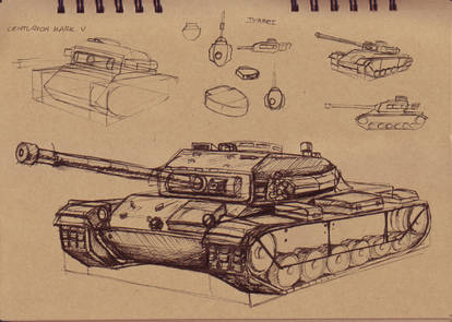 Dynamic sketching 2, tank study: Centurion mark V