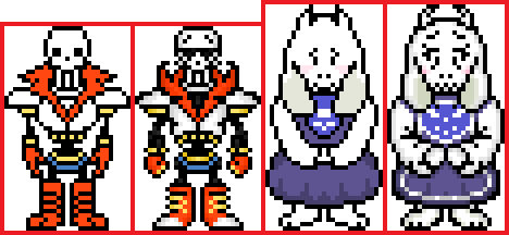 Early Undertale Character designs Updated by flambeworm370 on DeviantArt