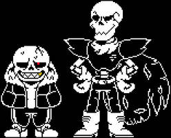 Underfell Sans and Papyrus battle sprites