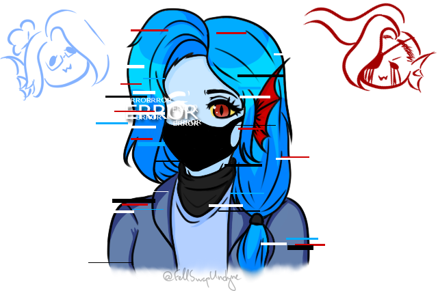 Child Swap Undyne and Error Undyne by FellSwap-Undyne on DeviantArt