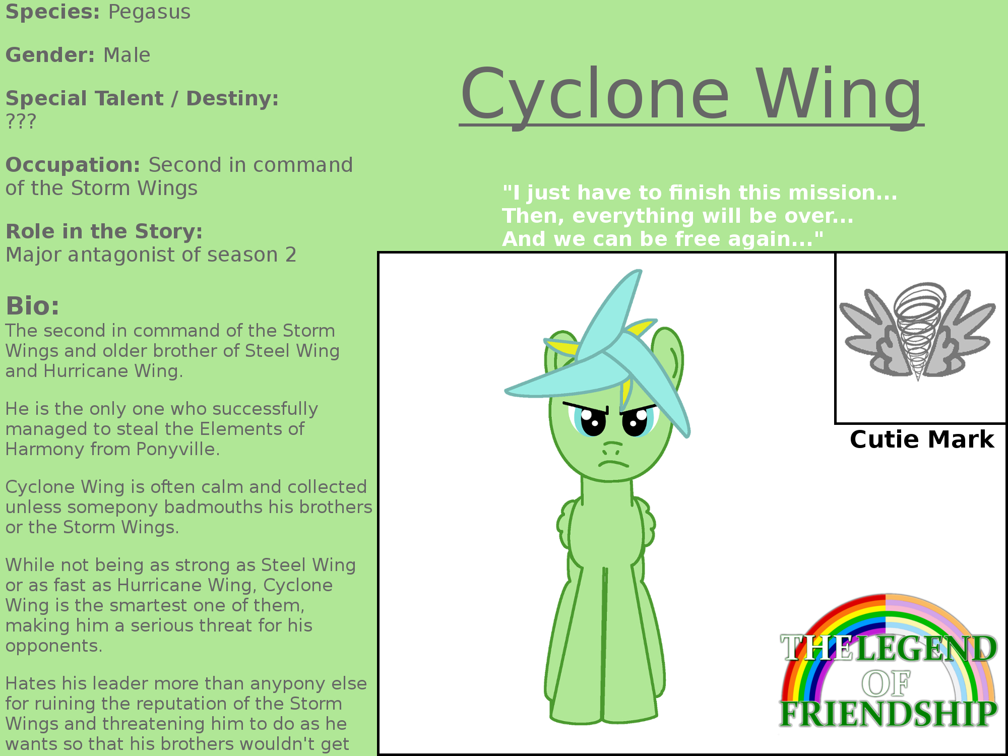 Cyclone Wing MLP TLOF Character BIO, Cyclone Wing by DanieruLOF on DeviantArt