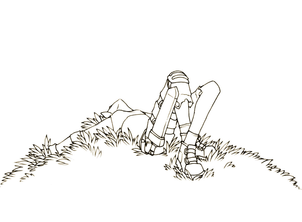 sunbathing lineart