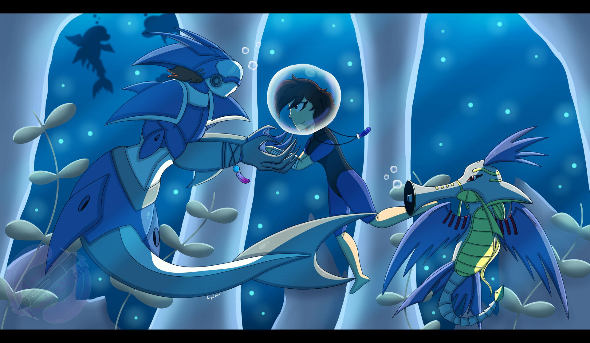 Swimming in the Depths (Digimon AU Shining Stars)
