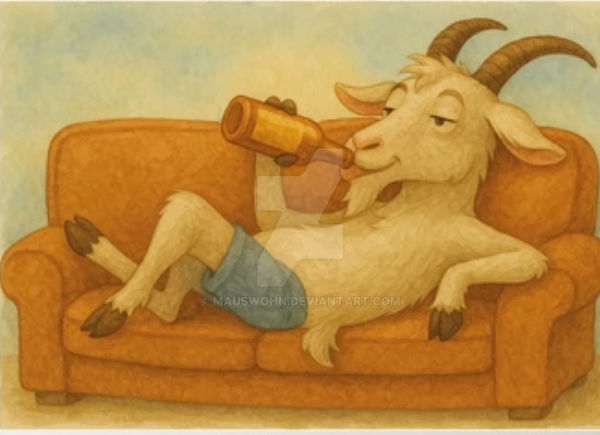 Deviantart Grumpy Goat Funny goat is drinking beer by mauswohn on DeviantArt