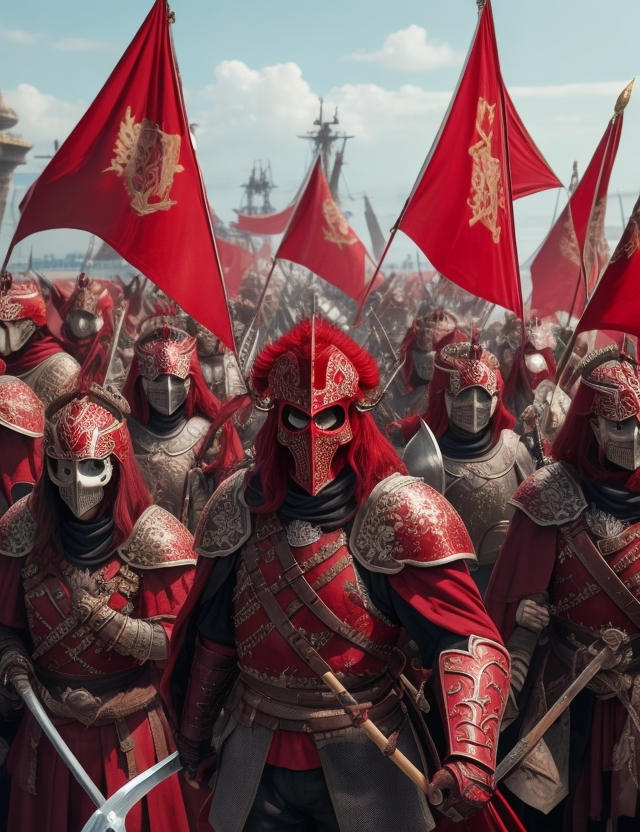 Deviantart Red Knight A red knights and warriors near ships 2 by SpartacusPrime1 on DeviantArt