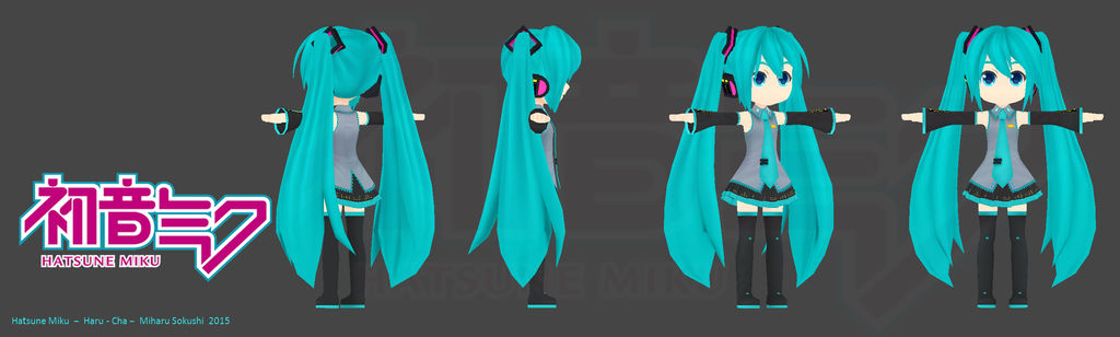 Hatsune Miku model sheet by Haru-Cha on DeviantArt