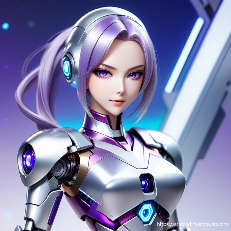 Premium Photo  3d render of mecha robot anime girl