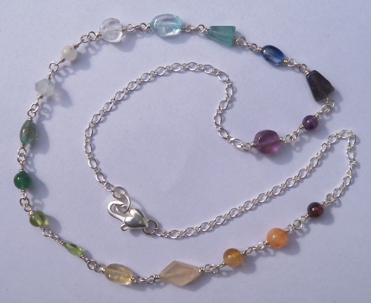 rainbow semi-precious choker