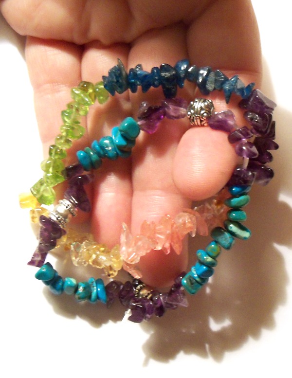 Stretchy semi-precious bracelets