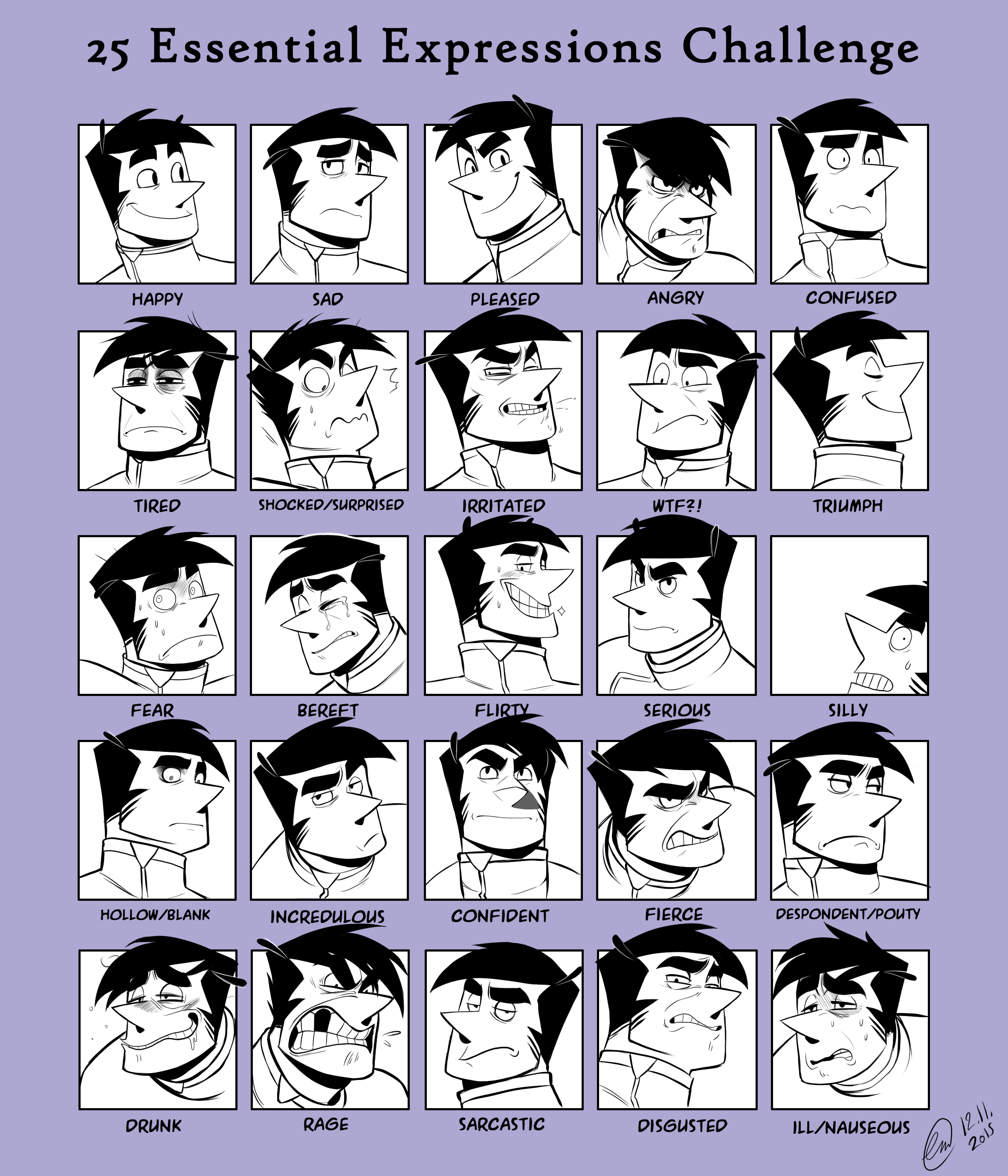 Expression sheet - Ben by OwlyGem on DeviantArt