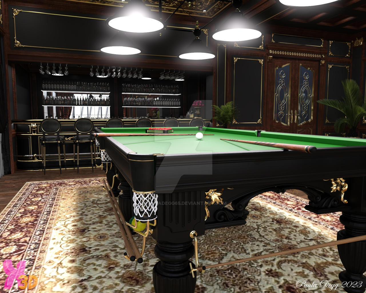 Elegant Billiard Room by pauladegg65 on DeviantArt