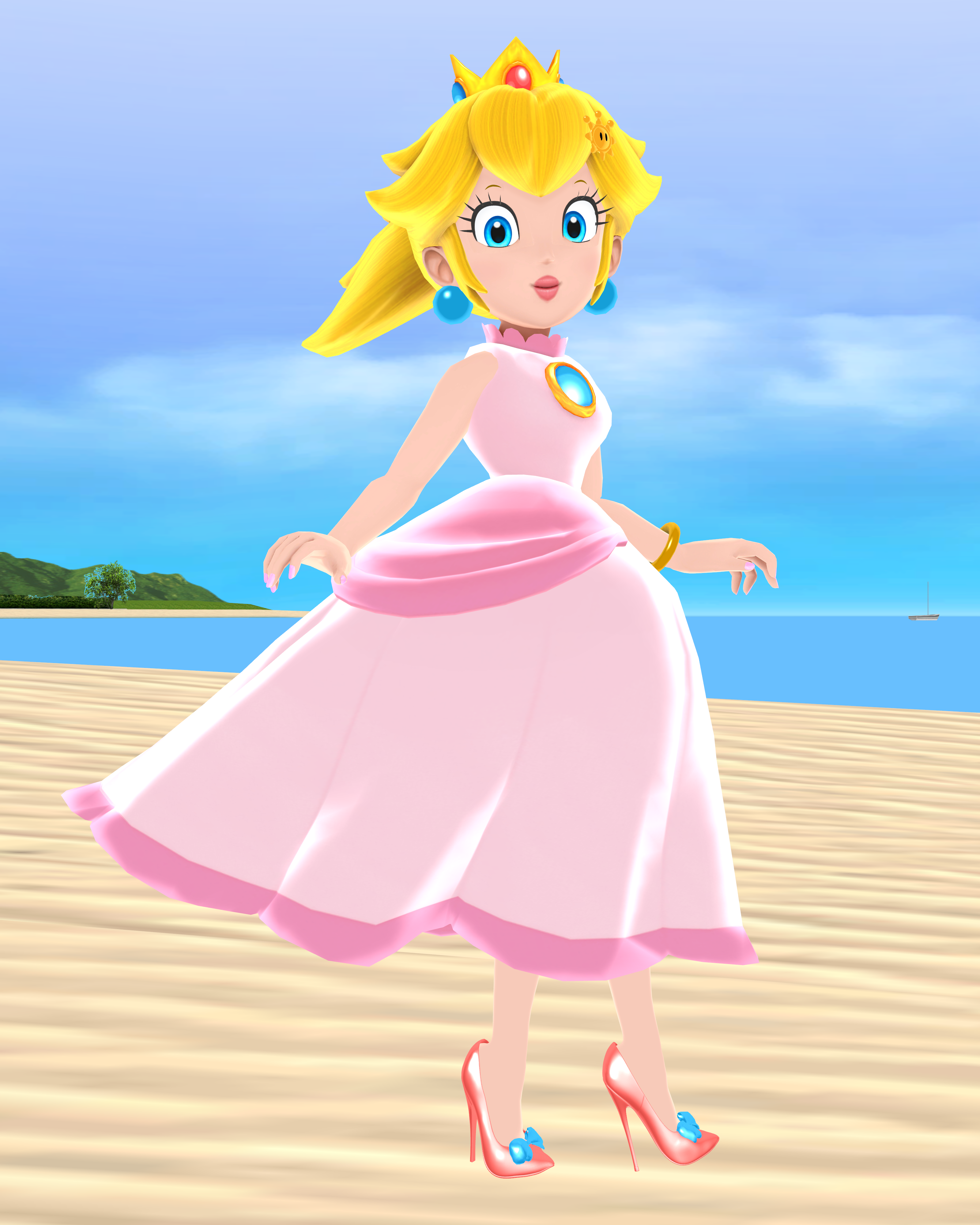 princess peach sunshine dress Download This Time In Her Super Mario Sunshine Dress/outfit - Super Mario Wind Waker PNG Image with No Background