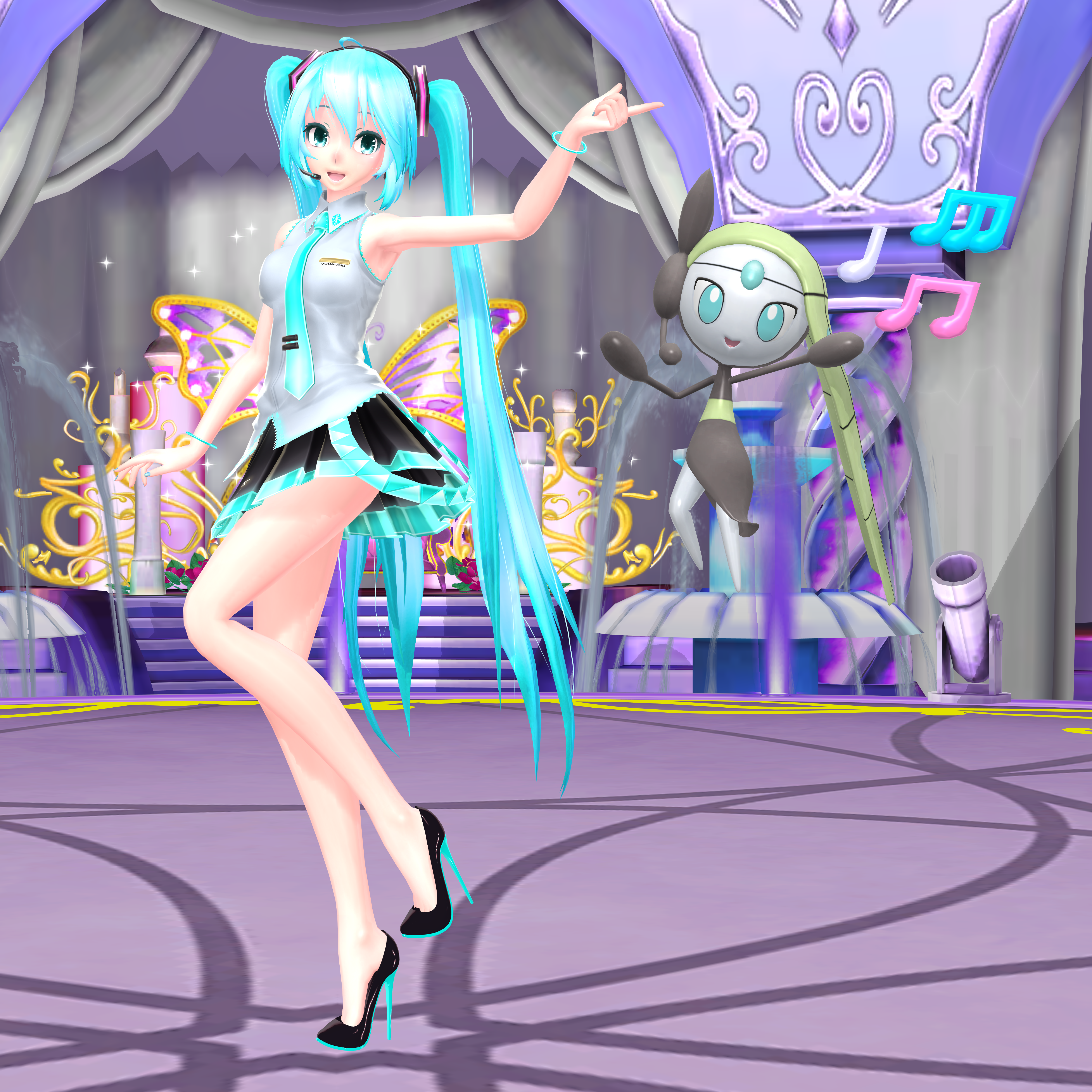 hatsune miku, meloetta, meloetta, and psychic miku (pokemon and 2