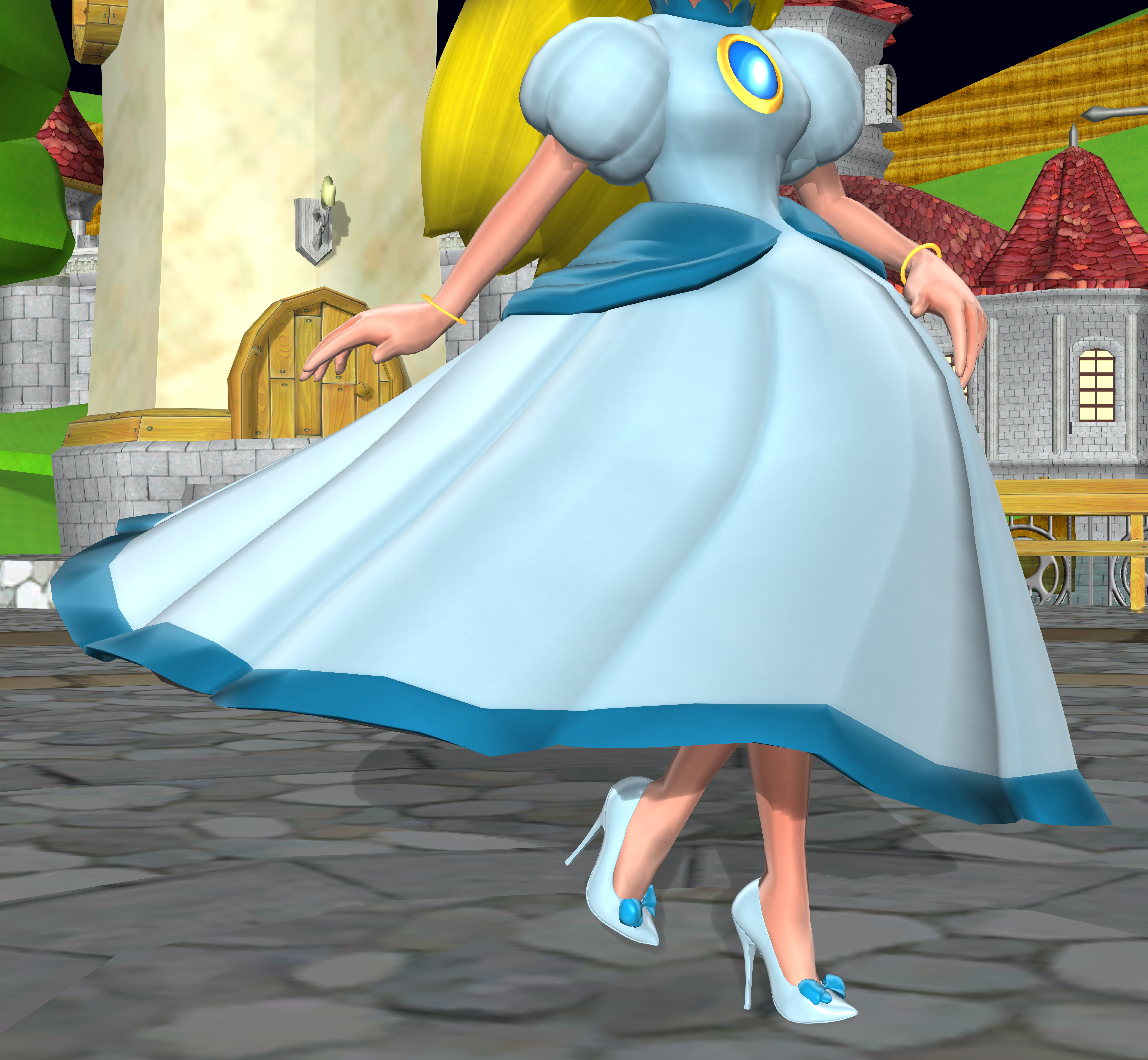 Peach and blue dress on sale