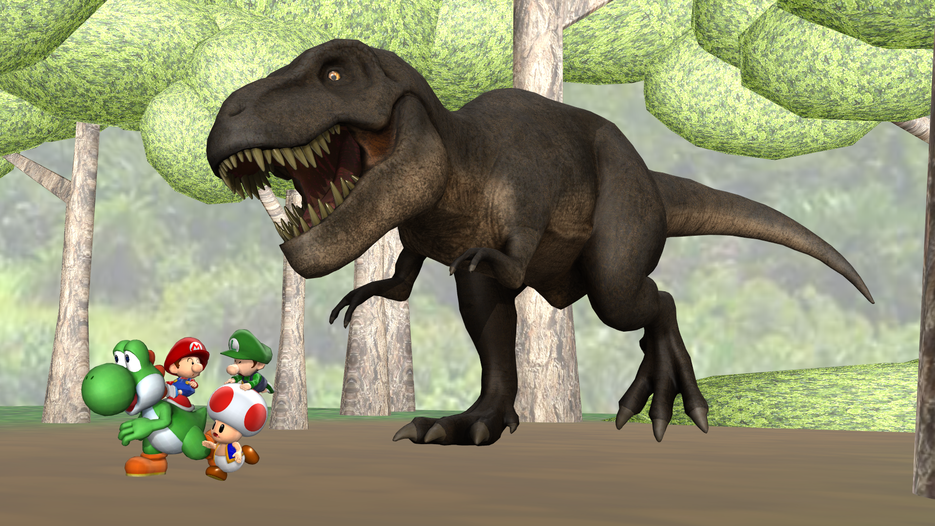 Rex Inflation Mario T-Rex Escape - Super Mario Galaxy Movie by Mario-and-Sonic-Guy on ...