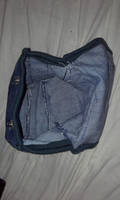 denim pouch, open