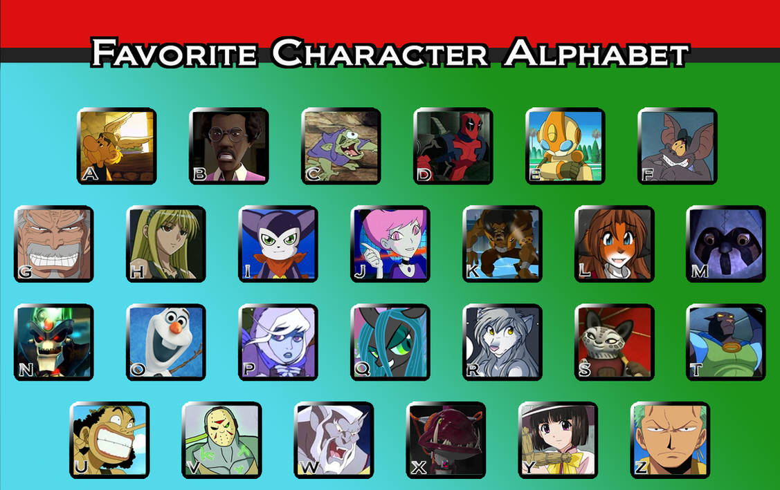 My Favourite Character Alphabet by Moheart7 on DeviantArt