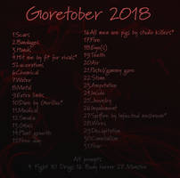 Goretober 2018 list