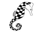 Checkered Seahorse by liquidsmokesurfwear