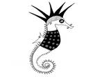 Black and White Punk Seahorse by liquidsmokesurfwear