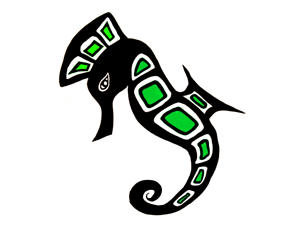 Green Tribal Seahorse