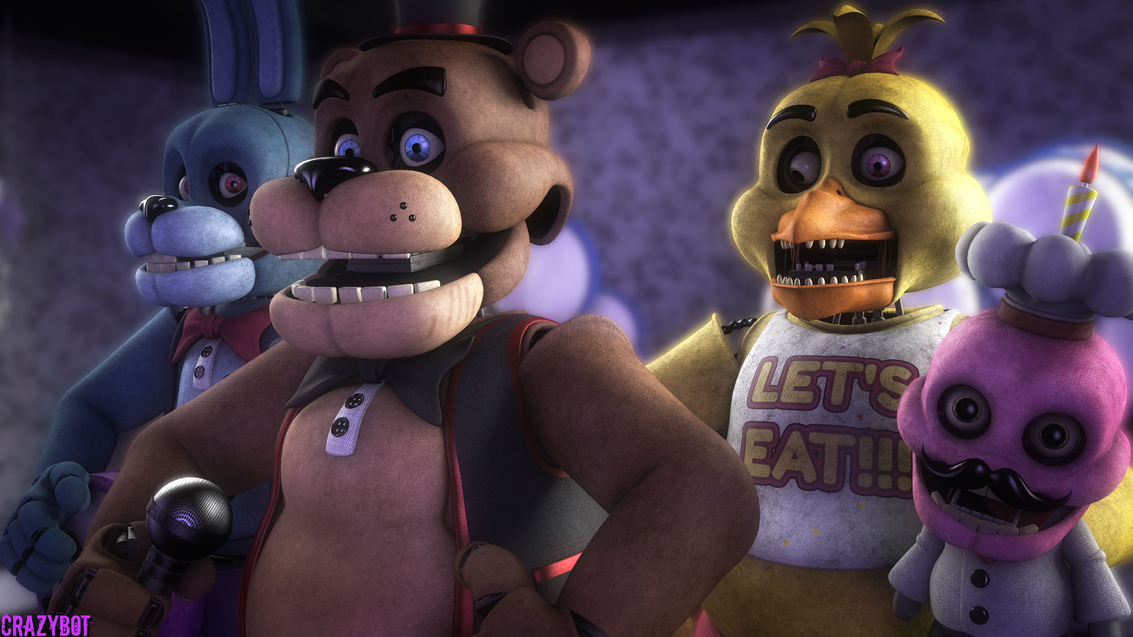 FNAF Animatronics 1-2 by AchileisYTB.deviantart.com on @DeviantArt