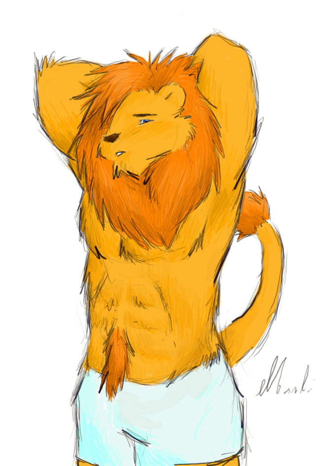 Lion doodle colored