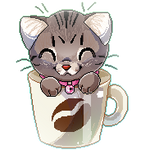 Coffee Mug Kitten by PixelRaccoon