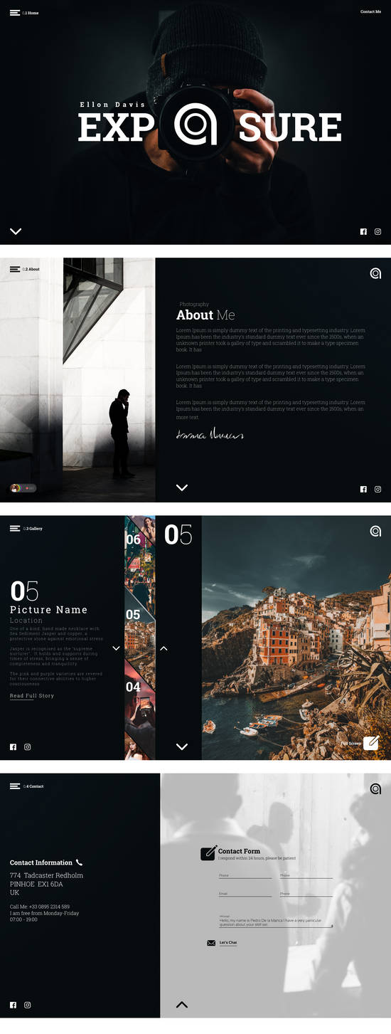 Photography Web Design UI/UX template by AeonAgency on DeviantArt