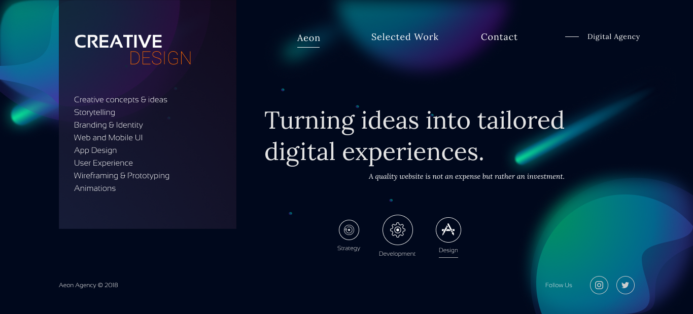 Minimal Home Page UI/UX Design by AeonAgency on DeviantArt