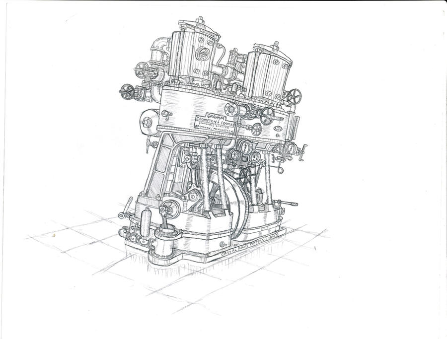 Compressor 1880s Victorian Air Compressor by NinjaPickle on DeviantArt