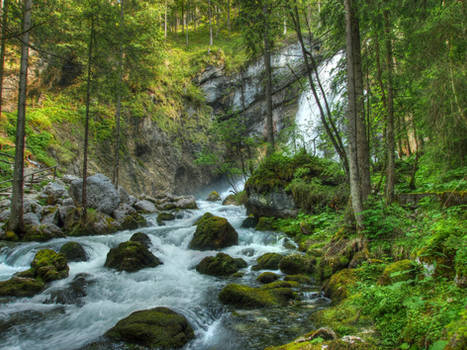 Close To The Waterfall