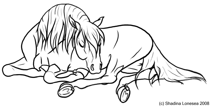 Resting Horse - lineart