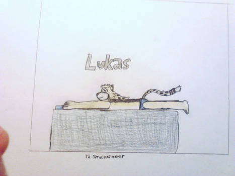 Lukas on his bed