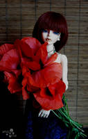 Little red with Poppy bouquet 3