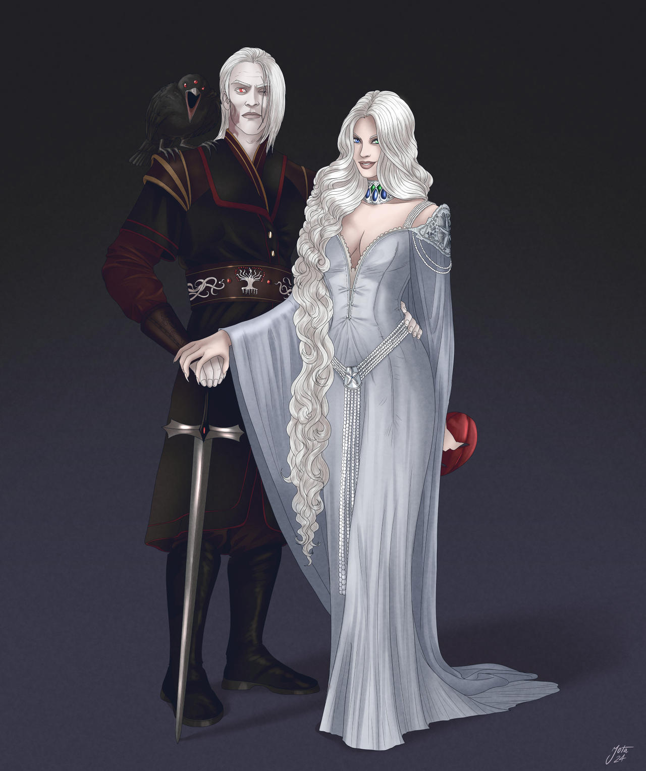 Brynden Rivers (Bloodraven) and Shiera Seastar by JotaSaraiva on DeviantArt
