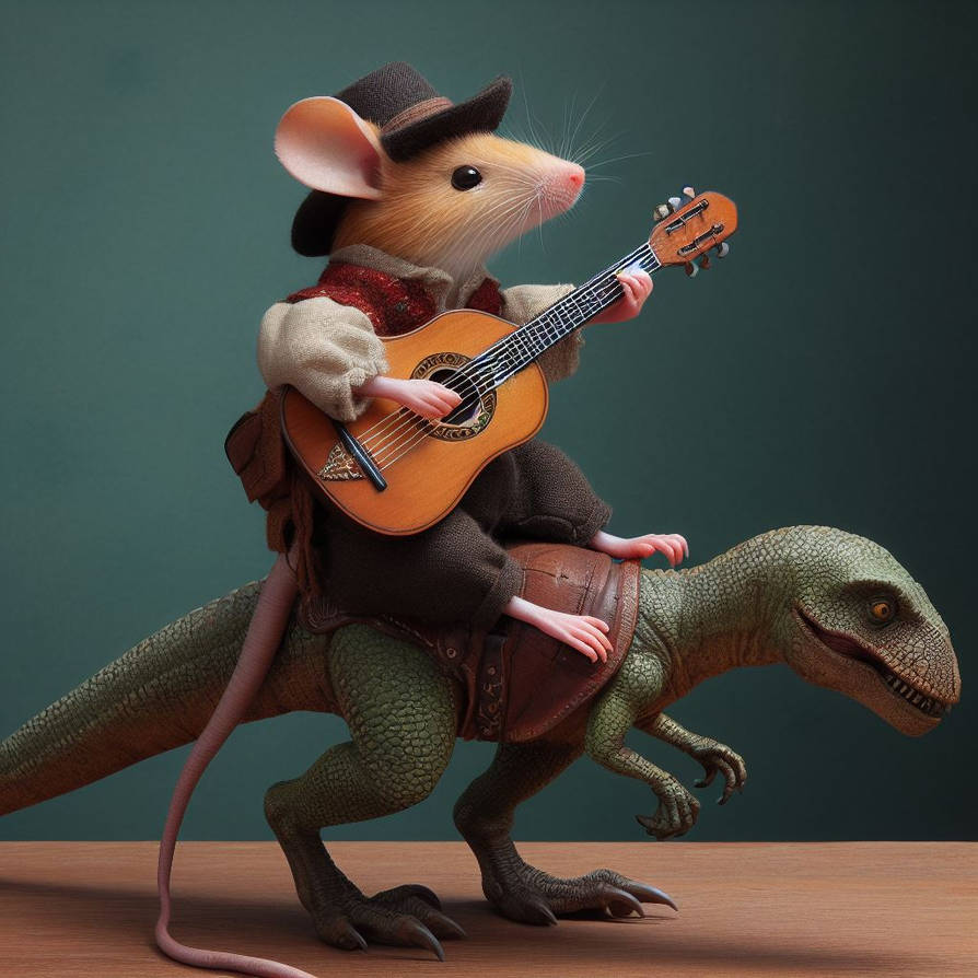 Mouse Bard Riding Tiny Raptor by AJCamara on DeviantArt