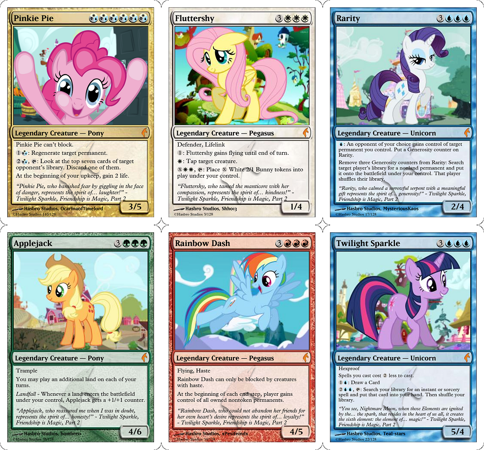 Mane Six (Magic the Gathering Cards)