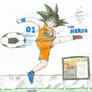 Colored Goku playing Soccer