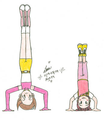 Kari and Suzie headstand