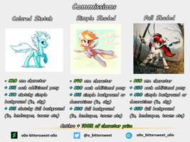 Commissions Price List