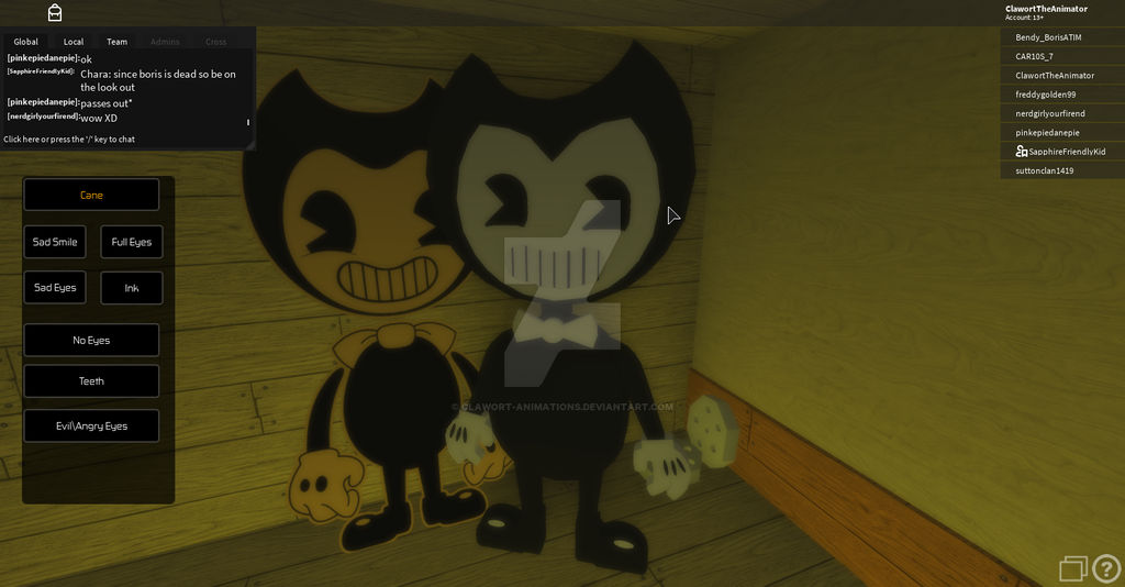 Me And Mah Boi Bendy In Roblox By Clawort Animations On - bendy team roblox