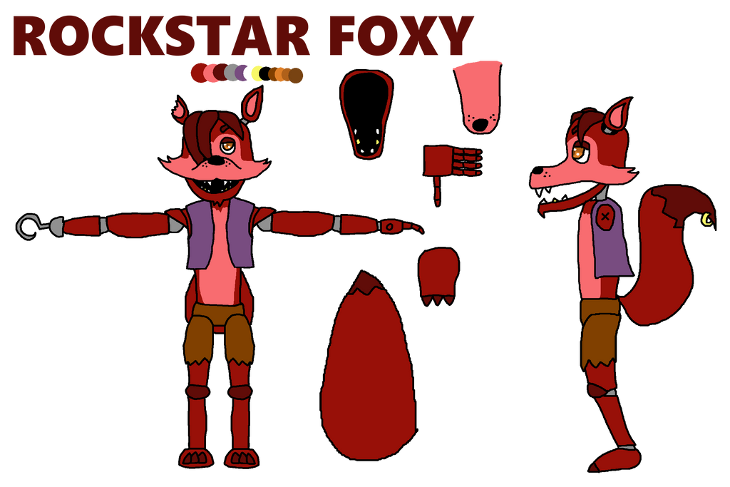 My New Rockstar Foxy Design (FNAF 6 Ref Sheet) by DarkDragonDeception ...