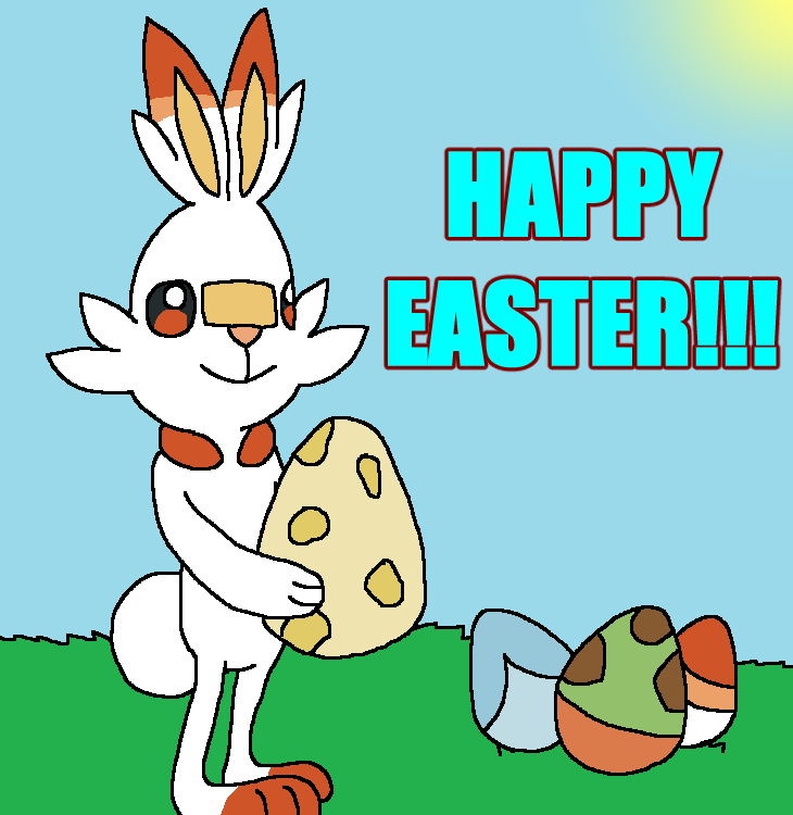 Easter Scorbunny (Pokemon Easter 2021) by DarkDragonDeception on DeviantArt
