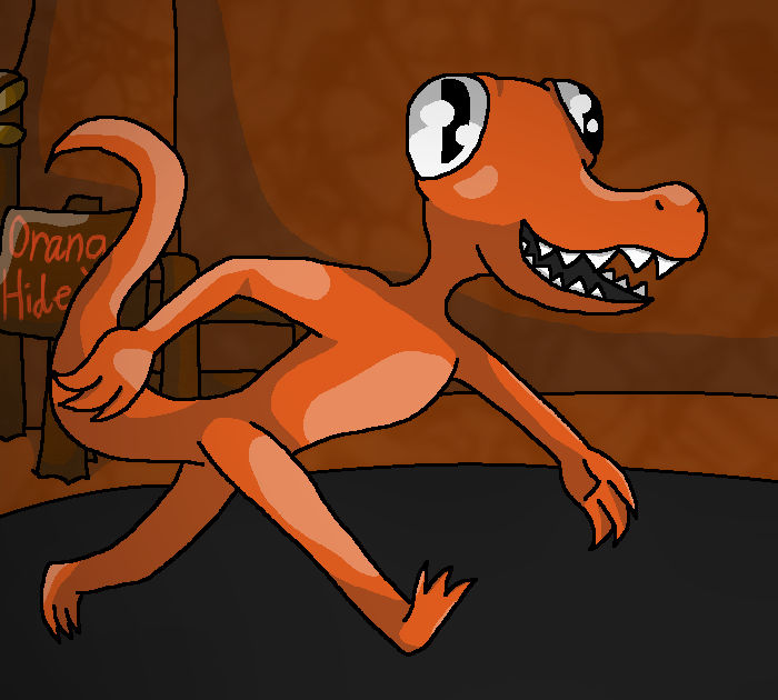 Orange the Rainbow Friend Raptor by thehypercutter on DeviantArt