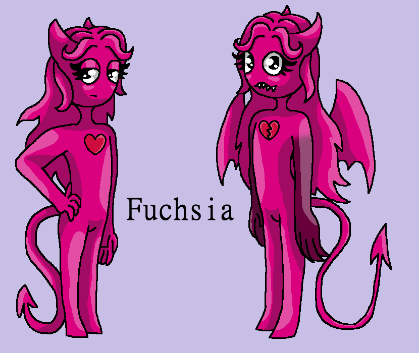 Fuchsia (Rainbow Friends Fan Character) by DarkDragonDeception on