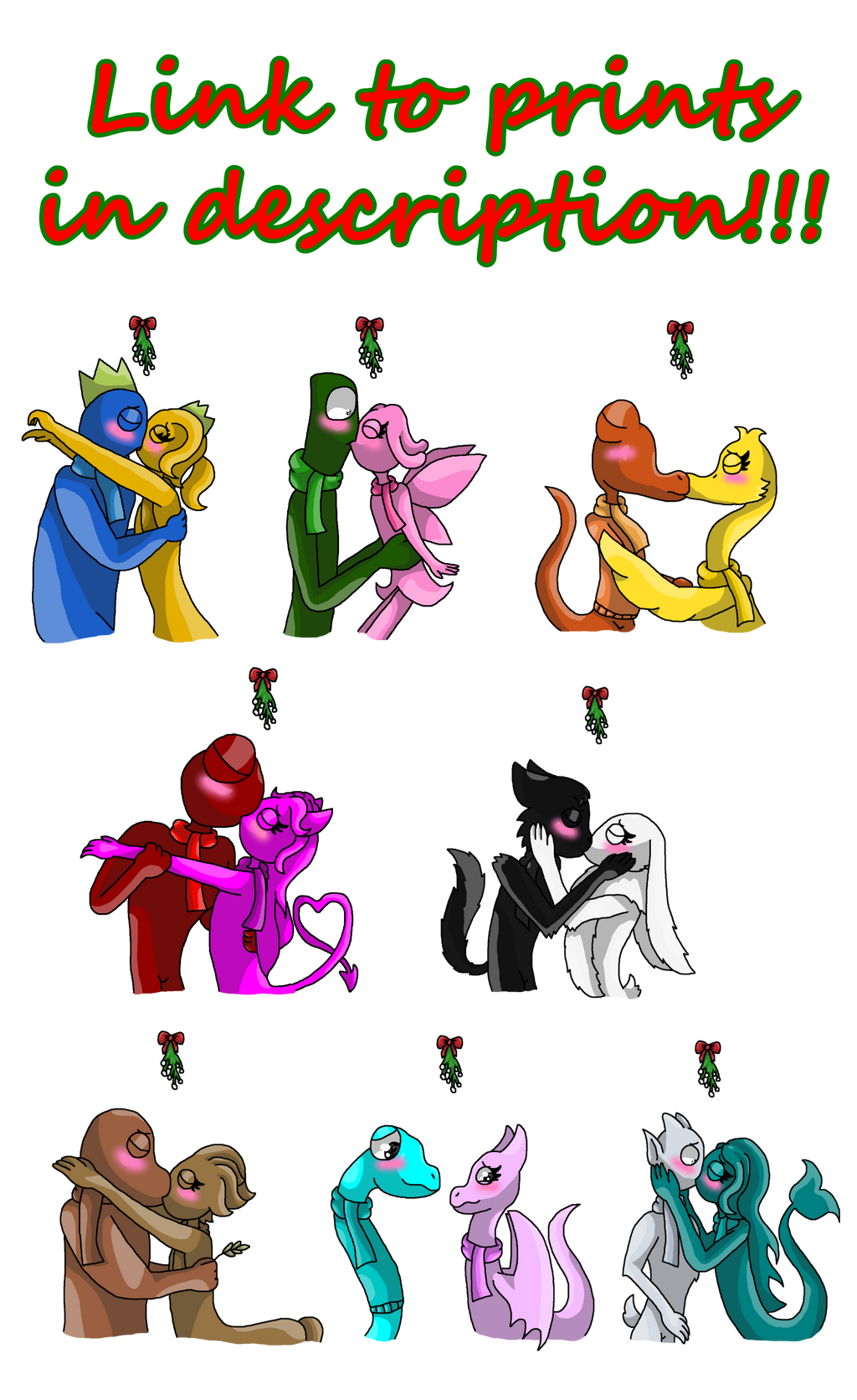 Rainbow Friends Ship Mistletoe Prints by DarkDragonDeception on DeviantArt