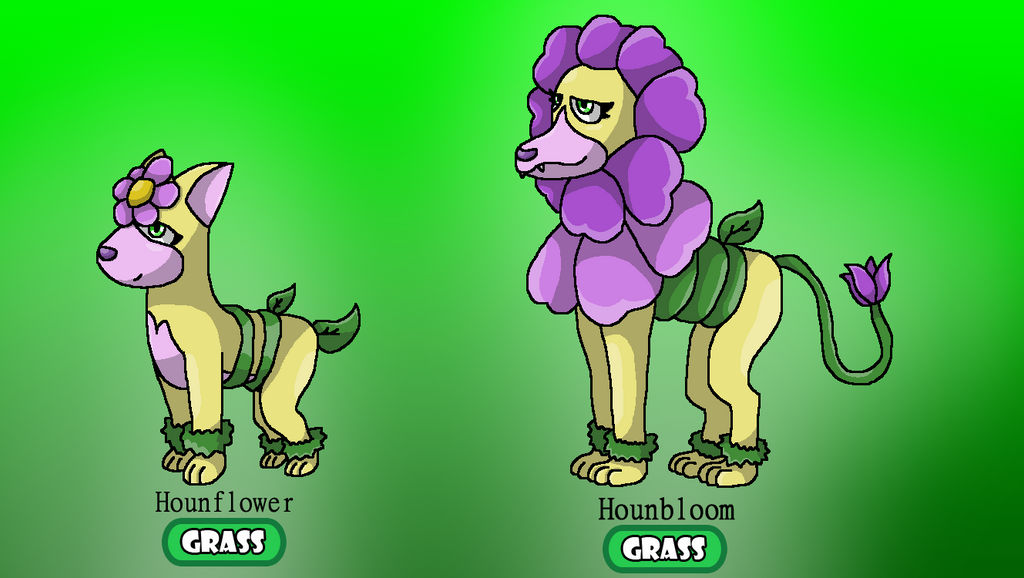 Hounflower Line (Fakemon Commission) by DarkDragonDeception on DeviantArt